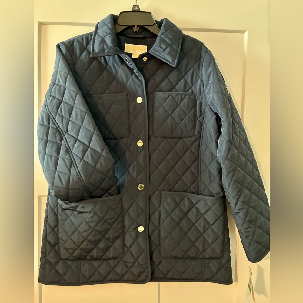 Michael Kors Quilted Navy Puffer Jacket